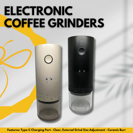 GossipBee's Electric Coffee Bean Grinder With Exterior Adjustable Grind Size