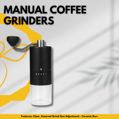 GossipBee's Manual Coffee Bean Grinder With Exterior Adjustable Grind Size